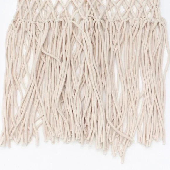 NEW Cream Bohemian Macrame ROPE NET DRESS - Picture 4 of 12